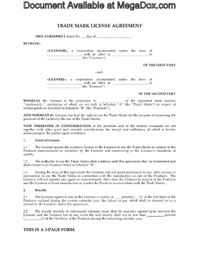 Trade Mark License Agreement
