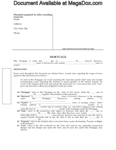 Picture of New Jersey Fixed Rate Mortgage