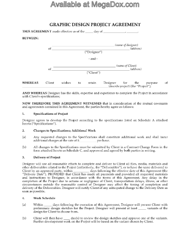 Artist contract to develop graphic design project for client