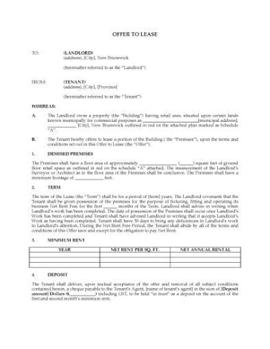 Picture of New Brunswick Offer to Lease Commercial Premises