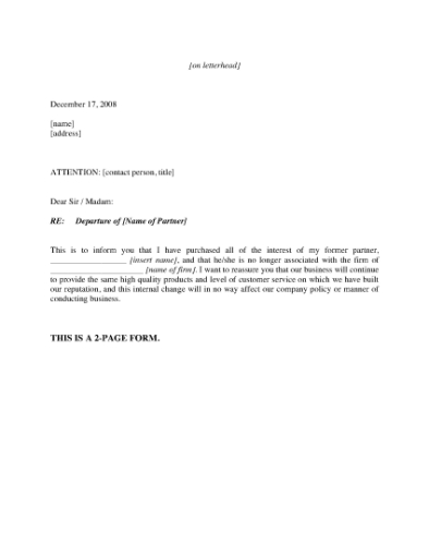 Picture of Customer Notification Letters - Name or Management Change