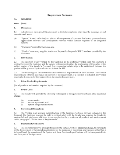 Picture of Request for Proposal for Computer System Purchase