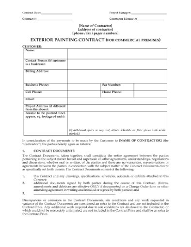 Picture of Exterior Painting Contract for Commercial Building