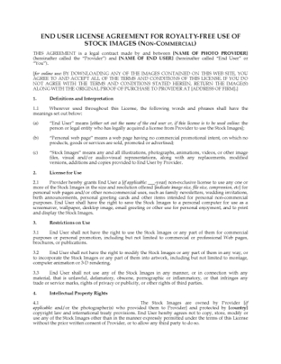 Picture of Stock Photo License for Non-Commercial Use