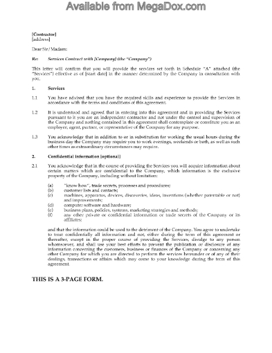 Canada agreement to retain staff as independent contractors
