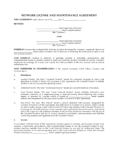 Canada Network Software License