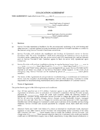 USA Co-Location Agreement