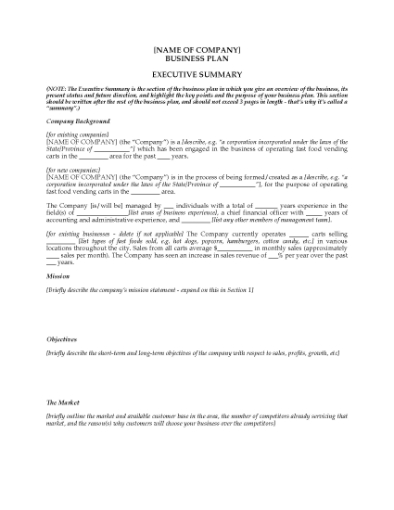 Picture of Food Vendor Cart Business Plan