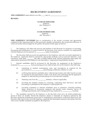 Picture of International Recruitment Agreement