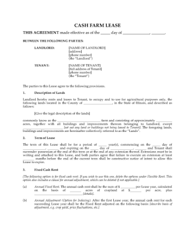 Picture of Illinois Cash Farm Lease