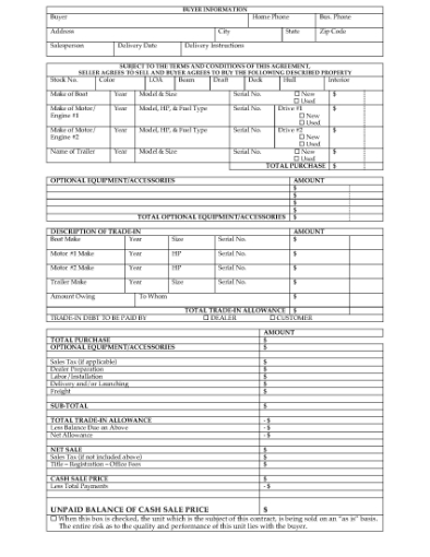 Picture of Marine Purchase Agreement | USA