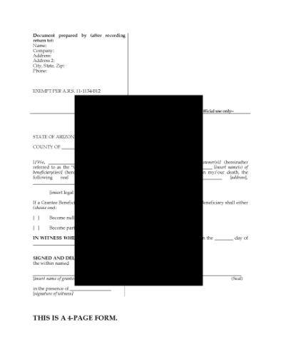 Picture of Arizona Beneficiary Deed Forms