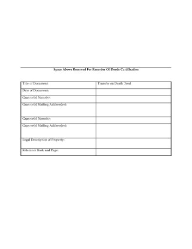 Picture of Missouri Transfer on Death Deed Forms
