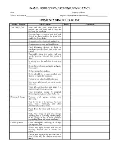 Picture of Home Staging Checklist