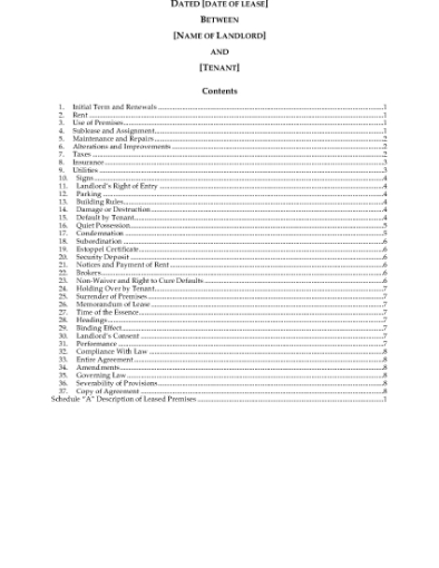 Picture of Nebraska Commercial Lease Agreement