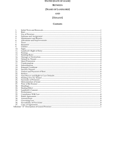 Picture of Texas Commercial Lease Agreement