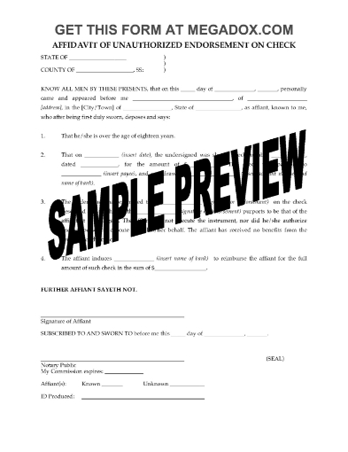 Picture of Check Fraud Affidavit | USA