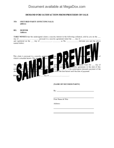 Picture of Demand for Satisfaction from Proceeds of Sale | Canada