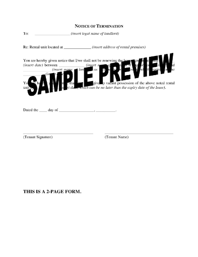 New Jersey Notice of Termination by Tenant