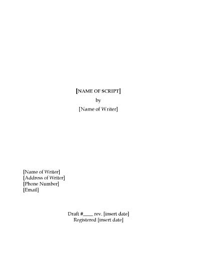 Screenplay Template Form