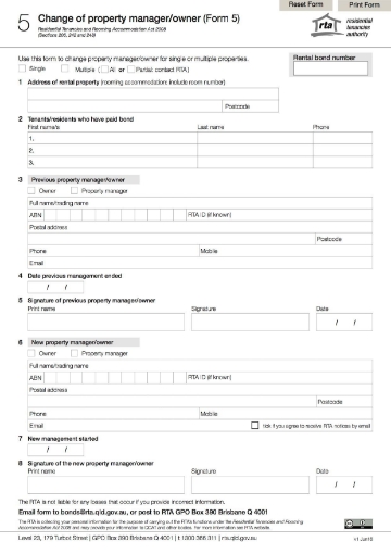 Queensland form 5