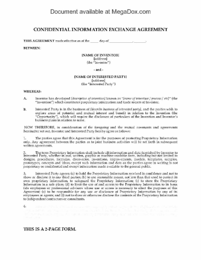 confidentiality agreement