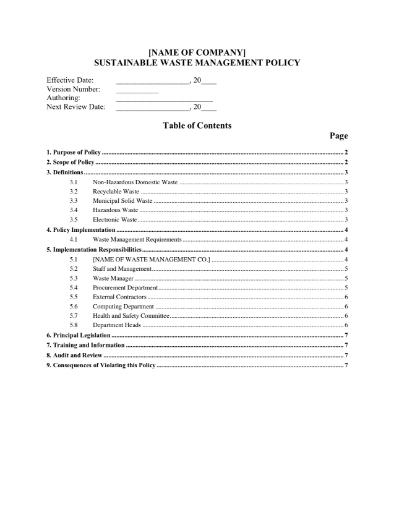 Picture of Sustainable Waste Management Policy