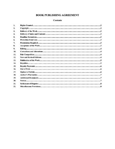 Book Publishing Agreement (exclusive)